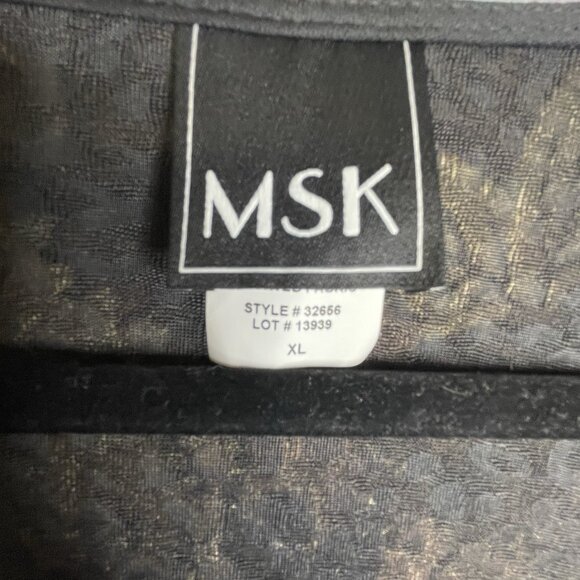 NWT MSK Floral Blouse. XL Cowl Neck Gold Glitter Whimsical Fairy Boho - Picture 9 of 14